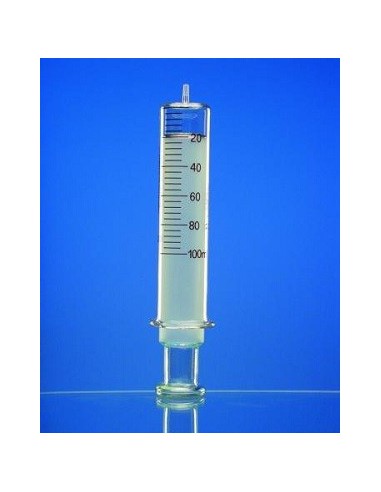 All glass syringe 5 ml: 0,5 glass tip Luer amber graduated