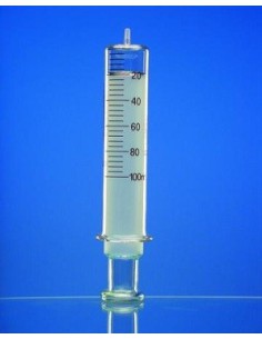 Strzykawka ze szkła 20 ml: 1 końcówka Luer podziałka brązowa