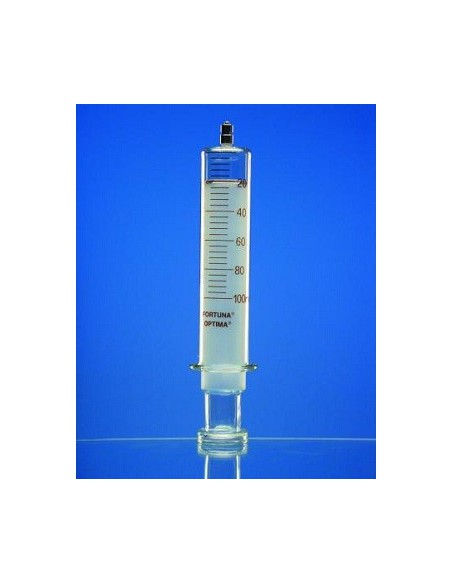 All glass syringe 1 ml: 0,05 Luer-Lock-tip amber graduated