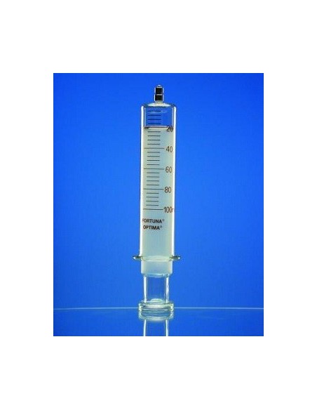 All glass syringe 10 ml: 0,5 Luer-Lock-tip amber graduated