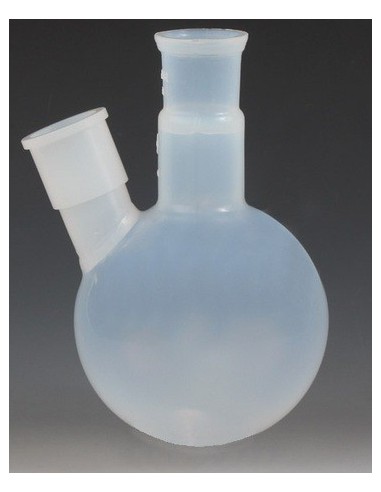 Two ground joint neck round bottom flask 500 ml PFA