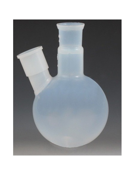 Two ground joint neck round bottom flask 500 ml PFA