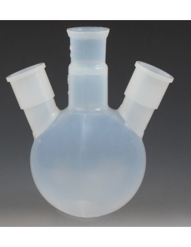 Dreihals-Schliff-Rundkolben 100 ml PFA