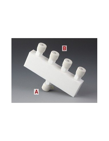 Verteiler PTFE 1x Ø 4 mm 4x Ø 4 mm