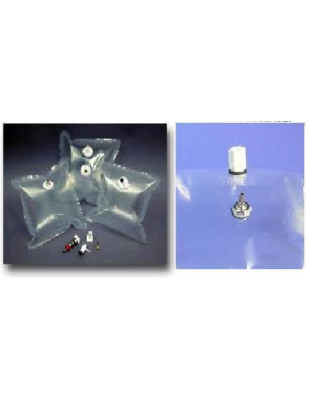 Gasprobenbeutel 0,5L Tedlar natur 15x15 cm Ni-Messing Ventil +