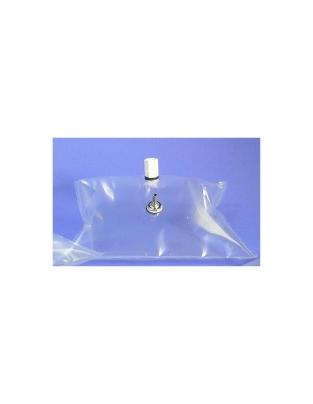 Gas sample bag 10L Tedlar clear 30x48 cm nickel-brass valve +