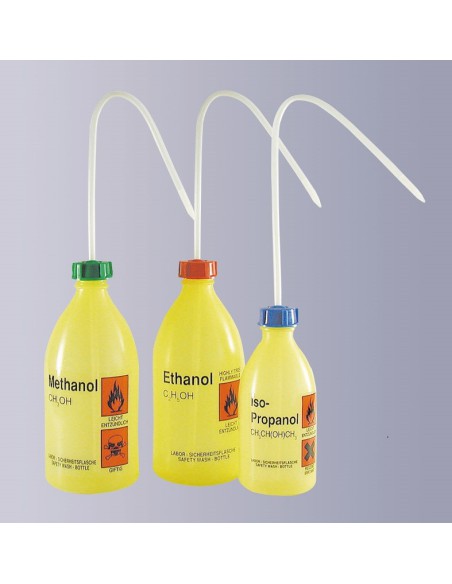 Safety was bottle "Methanol" 1000 ml PE-LD narrow mouth yellow