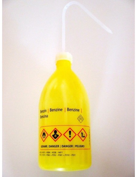 Safety was bottle "Benzin" 500 ml PE-LD narrow mouth yellow