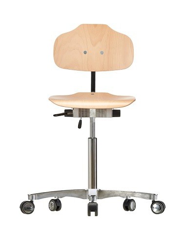 Hochstuhl mit Rollen Classic WS 1011.20 Sitz und Lehne Holz