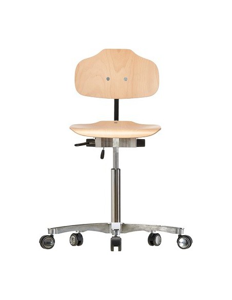 Hochstuhl mit Rollen Classic WS 1011.20 Sitz und Lehne Holz