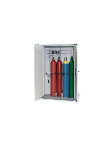 Gas cylinder cabinet GOD.215.135WDHW for five 50 L bottles grey