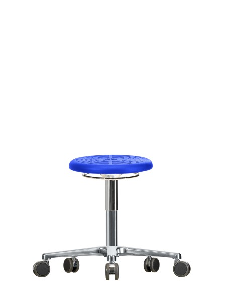 Drehhocker WS 3020 PU Classic PUR-Sitz Flachfuß mit Rollen Höhe