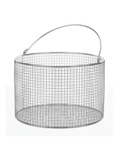 Drahtkorb mit Henkel Ø 80x100 mm 18/10 Stahl elektropoliert
