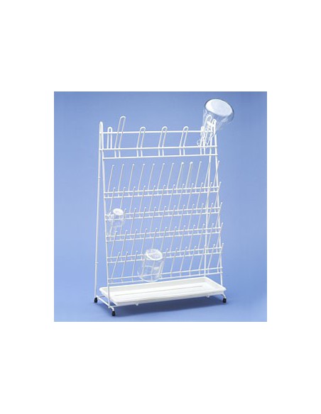 Draining rack with 60 rods and 5 arches PE-white white LxWxH
