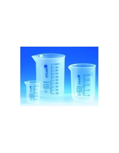 Griffinbecher 25:5 ml PP Teilung blau Ausguss