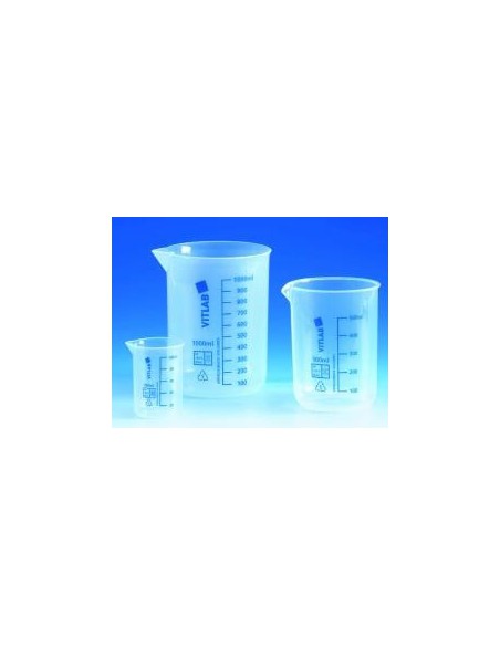 Griffinbecher 25:5 ml PP Teilung blau Ausguss
