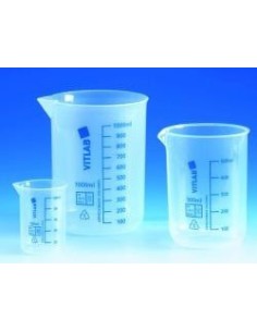 Zlewka 400:50mL PP skala niebieska wylew op. 6 szt.