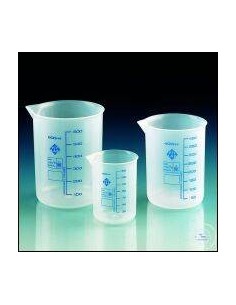 Griffin beaker 500:100 ml PP graduation blue spout