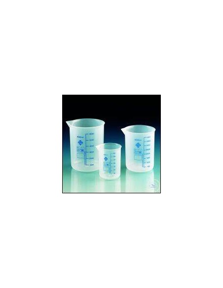 Griffin beaker 500:100 ml PP graduation blue spout