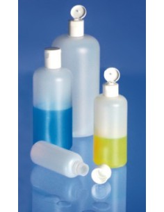 Rundflasche enghals PE-HD 100 ml mit Klappverschluss