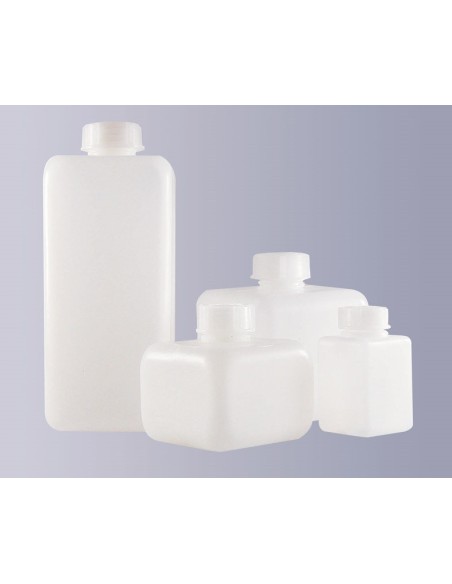 Vierkantflasche enghals PE-HD 100 ml ohne Verschluss GL25