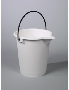 Bucket PE 10 L white graduation 1 L spout metal handle