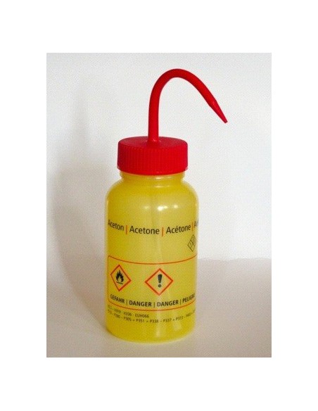 Tryskawka Aceton 500 ml PE-LD szerokoszyjna żółta z zakrętka