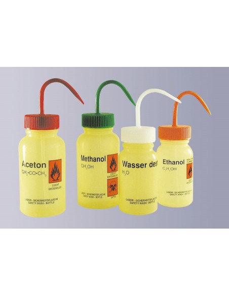 Safety was bottle "Ethanol" 500 ml PE-LD wide mouth yellow