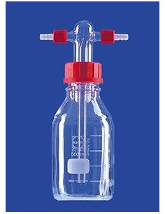 Gas washing bottle acc. to Drechsel 500 ml with screw