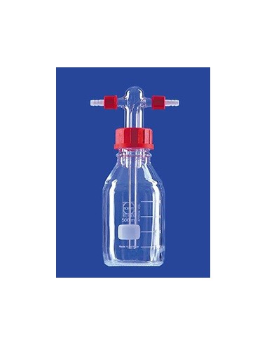 Płuczka do gazu Drechsel 500 ml z przyłączami gwintowymi bez