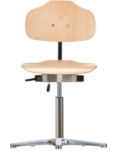 Drehstuhl mit Gleitern Classic WS 1010 Sitz und Lehne Holz Höhe