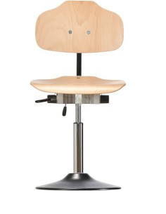 Drehstuhl mit Tellerfuß Classic WS 1010 T Sitz und Lehne Holz