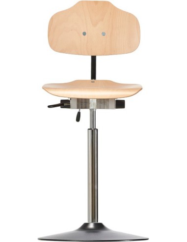 Hochstuhl mit Tellerfuß Classic WS 1011 T Sitz und Lehne Holz