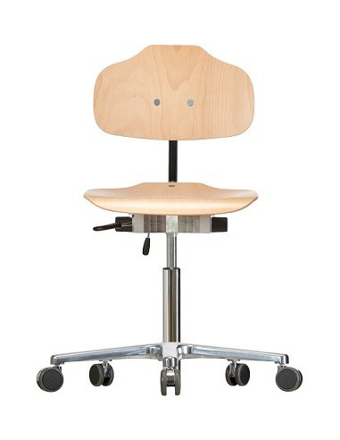 Krzesło na kółkach Classic WS1020 siedzisko/oparcie z drewna