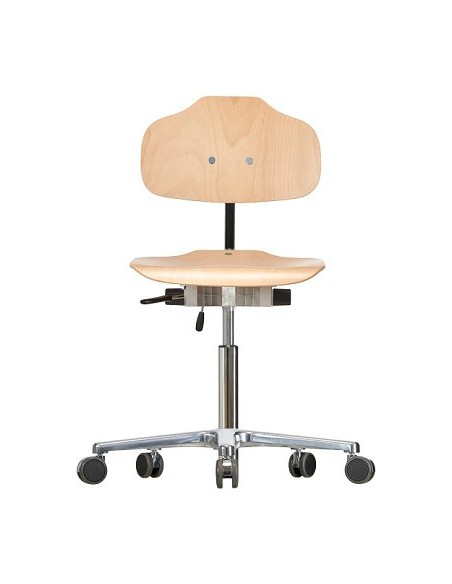 Chair with castors Classic WS1020 seat/backrest with wooden