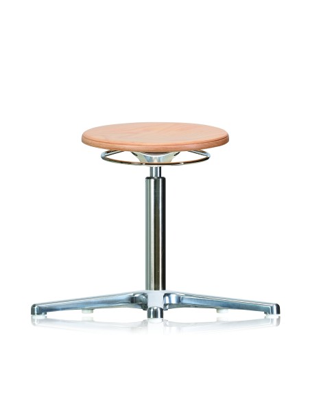 Rotary stool with glides WS3010 Classic seat with wooden