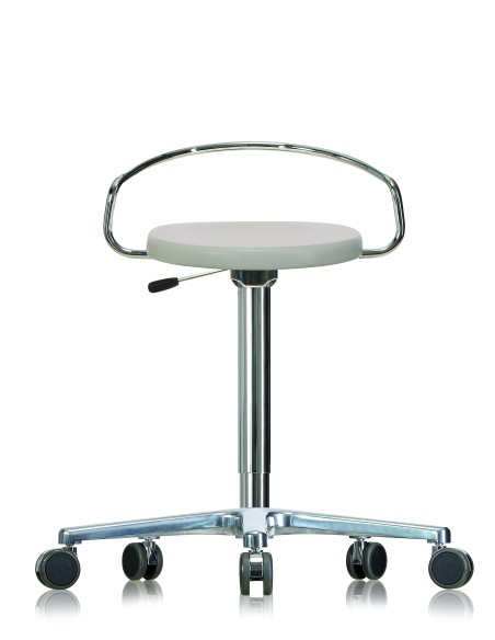 Drehhocker WS3120 Classic mit Rückenbügel Holzsitz Fuß mit