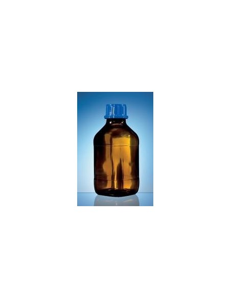 Threaded bottle 1000 ml soda-lime glass amber coated PP screw