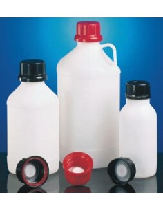 Chemical narrow neck bottle PE-HD 500 ml black without screw