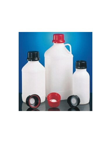 Chemical narrow neck bottle PE-HD 500 ml black without screw