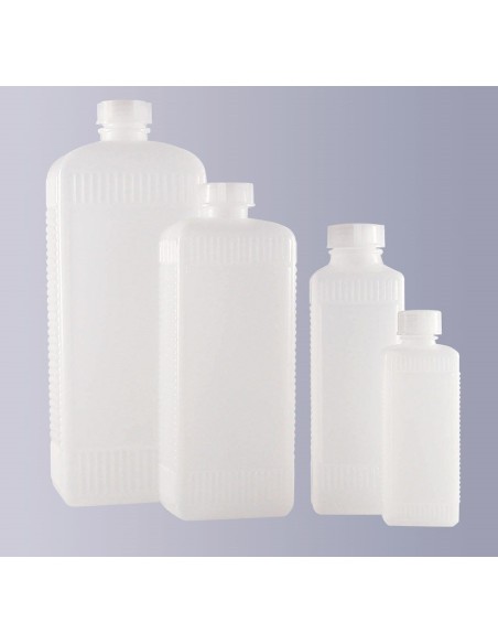 Square narrow mouth bottle PE-HD 1000 ml without cap GL25