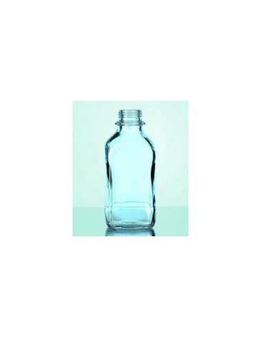 Square bottle 100 ml soda-lime narrow neck clear glass GL 32