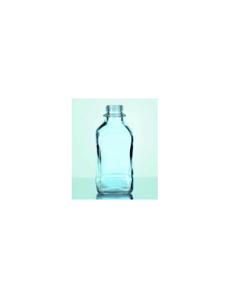Square bottle 100 ml soda-lime narrow neck clear glass GL 32