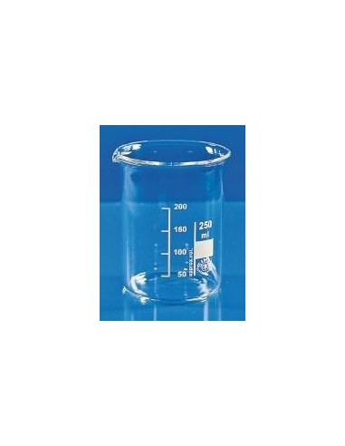 Beaker 250 ml borosilicate glass 3.3 low form graduation with