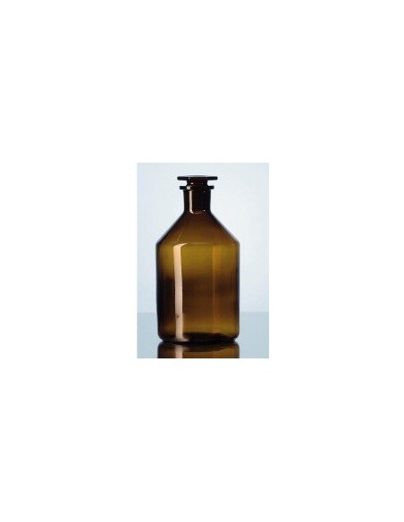 Narrow neck reagent bottle 100 ml Boro 3.3 amber with stopper
