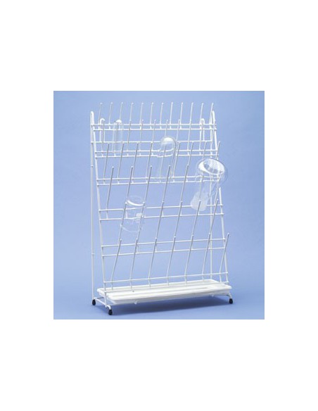 Abtropfgestell für 50 Apothekenflaschen PE-weiss LxBxH