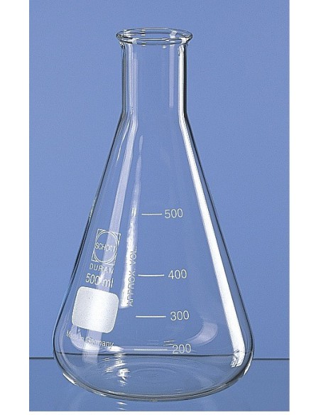 Erlenmeyer flask 500 ml Duran narrow neck beaded rim graduation
