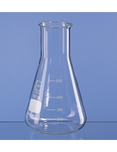 Erlenmeyer flask 500 ml Duran wide neck beaded rim graduation