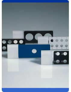 Szkiełko podstawowe 75x25x1 mm powlekane PTFE czarne 10 komór Ø