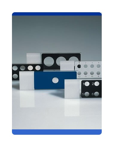 Szkiełko podstawowe 75x25x1 mm powlekane PTFE czarne 10 komór Ø